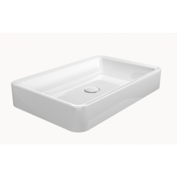 Countertop washbasin Flaminia Nile 40, white shine, wym. 40 x 40 x 10 cm, without overflow- sanitbuy.pl