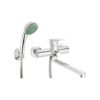 Mixer umywalkowo-bath wall mounted with elongated spout - podłączenie for hose, Deante Tubo, chrome