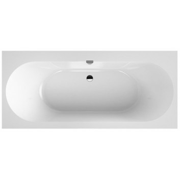 Bathtub wallmounted Villeroy & Boch OBERON 2.0, 180x80, Quaryl, white