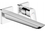 Mixer single lever basin Fine with spout 20.6cm, wall mounted concealed, Hansgrohe Logis, chrome