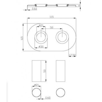 Set thermostatic Invena uniwersalny (prawy, lewy), dwuotworowy typu Duoplex Prov - black mat