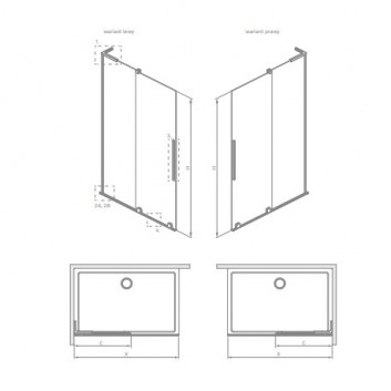 Shower cabin Radaway Furo-SL Walk-in 790-800x2000mm - profil chrome