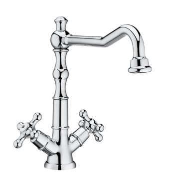 Washbasin faucet tall with waste Click-Clack, Roca Carmen, chrome