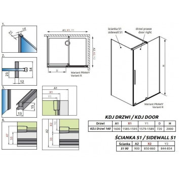 Radaway Furo KDJ cabin 90x90cm left glass transparent