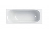 Bathtub rectangular, slim, with legs, Geberit Tawa - White shiny