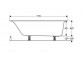 Bathtub rectangular, slim, with legs, Geberit Tawa - White shiny