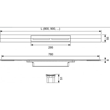 Grid profilu prysznicowego TECEdrainprofile, colored powłoka PVD, 900mm, black brushed chromee