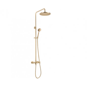 Overhead shower with mixer shower, Deante Temisto, brass