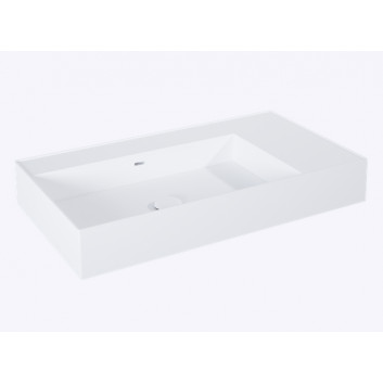 Washbasin wall mounted left 80x45.5cm, Elita Solid-Surface, white mat