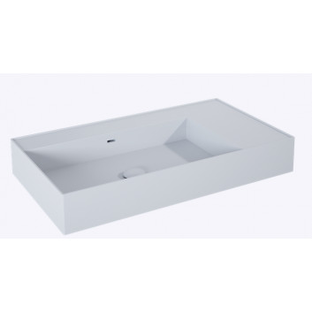 Washbasin wall mounted left 80x45.5cm, Elita Solid-Surface, white mat