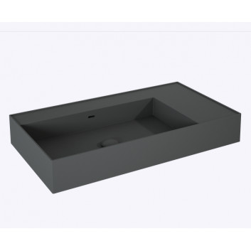 Washbasin wall mounted left 80x45.5cm, Elita Solid-Surface, white mat