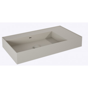 Washbasin wall mounted left 80x45.5cm, Elita Solid-Surface, white mat