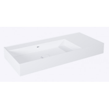 Washbasin wall mounted left 80x45.5cm, Elita Solid-Surface, white mat