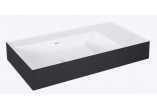 Washbasin wall mounted left 80.5x45.5cm, Elita Solid-Surface, white mat/black mat