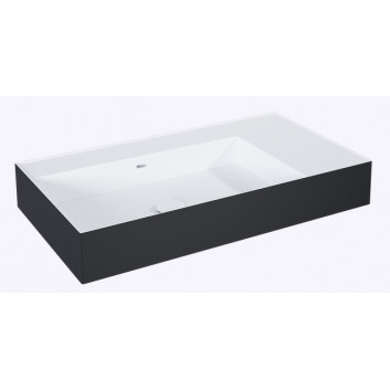 Washbasin wall mounted left DUO 120.5x45.5cm, Elita Solid-Surface, anthracite mat