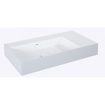 Washbasin wall mounted left DUO 120.5x45.5cm, Elita Solid-Surface, anthracite mat