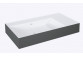 Washbasin wall mounted left 80.5x45.5cm, Elita Solid-Surface, white mat/anthracite mat