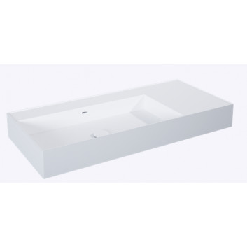 Washbasin wall mounted left 80.5x45.5cm, Elita Solid-Surface, white mat/anthracite mat