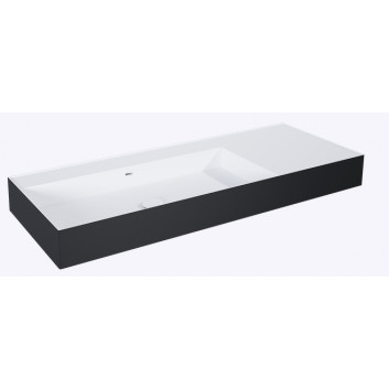 Washbasin wall mounted left 100.5x45.5cm, Elita Solid-Surface, white mat/anthracite mat