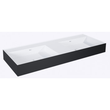 Washbasin wall mounted left 120.5x45.5cm, Elita Solid-Surface, white mat/anthracitemat