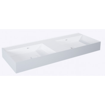 Washbasin wall mounted left 120.5x45.5cm, Elita Solid-Surface, white mat/anthracitemat