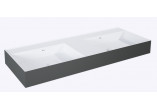 Washbasin wall mounted left 120.5x45.5cm, Elita Solid-Surface, white mat/anthracitemat