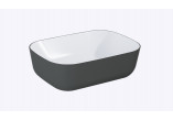 Washbasin wall mounted left DUO 120.5x45.5cm, Elita Solid-Surface, white mat/anthracite mat