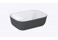 Washbasin wall mounted left DUO 120.5x45.5cm, Elita Solid-Surface, white mat/anthracite mat