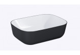 Washbasin wall mounted left DUO 120.5x45.5cm, Elita Solid-Surface, white mat/anthracite mat