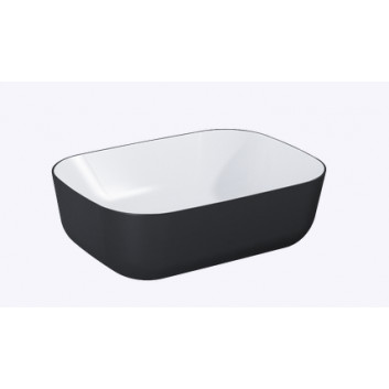 Washbasin wall mounted left DUO 120.5x45.5cm, Elita Solid-Surface, white mat/anthracite mat