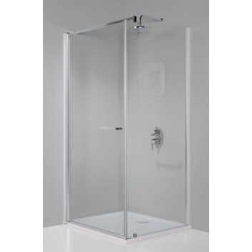 Shower cabin square 80x80cm, Sanplast KNDJ/PRIII-80-S sbW0, glass transparent, silver profile shiny