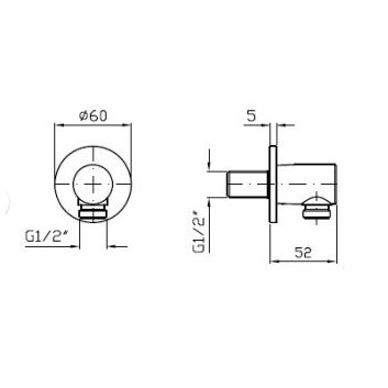 Shut-off valve, Zucchetti, chrome