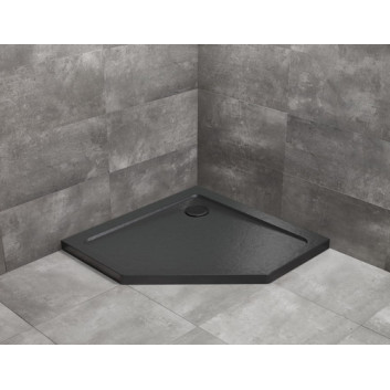 Pentagonal shower tray Radaway Doros PT, 80x80cm, acrylic, stone antracytowy