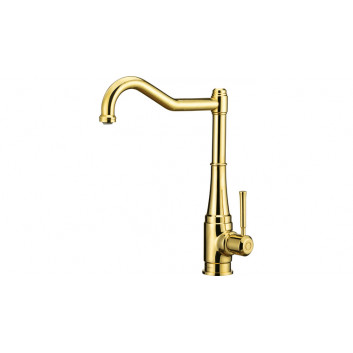 Kitchen faucet with rectangular spout, Deante Tamizo, gold