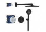 Concealed shower set with head shower Rainshower smartactive 310, black