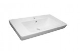 Countertop washbasin Roca Gap Round, 55x40cm, z overflow, battery hole, white