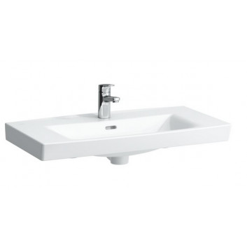 Washbasin wall mounted Roca Gap, 80x46cm, z overflow, battery hole SUPRAGLAZE, white