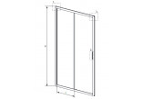 Door shower 140cm, Radaway Alienta DWJ, glass transparent, profil chrome