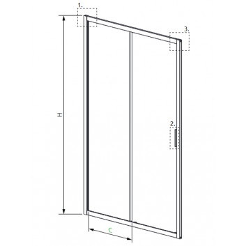 Door shower 140cm, Radaway Alienta DWJ, glass transparent, profil chrome