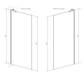 Parawan nawannowy Radaway Modo SL Black PNJ II 70 prawy, glass transparent, profil black