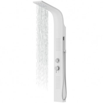 Panel prysznicowy Corsan ALTO, Overhead shower LED, with spout with switch ciśnieniowym, Silver