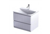 Cabinet vanity hanging 60cm, Oristo Brylant, white mat ryflowany