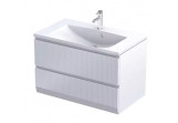 Cabinet vanity hanging 80cm, Oristo Brylant, white mat ryflowany