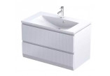 Cabinet vanity hanging 60cm, Oristo Brylant, white mat ryflowany