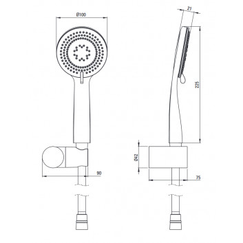 Shower set punktowy , Deante Arnika, chrome