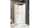 Cabin czterościenna Sanplast Basic Complete, 90 cm complete, glass transparent, white profile