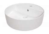 Ceramic washbasin countertop z miejscem na baterię, Deante Round, white