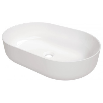 Ceramic washbasin countertop, Deante Round, white