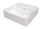 Ceramic washbasin countertop z miejscem na baterię, Deante Square, white