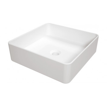 Ceramic washbasin countertop z miejscem na baterię, Deante Square, white